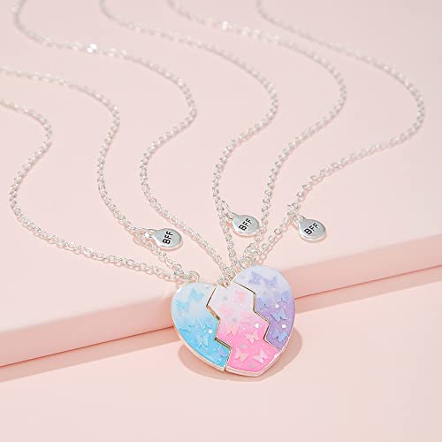 Best Friend Necklaces for 3 Matching Heart Pendant Magnetic Bff Friendship Necklace4