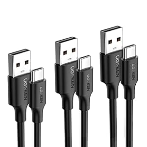 UGREEN USB Type C Kabel 3 Stuks 0.5M 1M 2M Snellaadkabel Compatibel met Galaxy S21, Huawei P40, Redmi Note 9,enz.