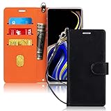 FYY Luxury PU Leather Wallet Case for Galaxy Note 9, [Kickstand Feature] Flip Folio Case Cover with [Card Slots] and [Note Pockets] for Samsung Galaxy Note 9 Black