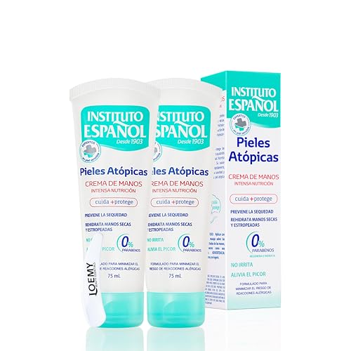 Instituto Español Crema Manos Hidratante Para Piel Atópica, Crema Regeneradora Nutrición Intensa Para Piel Rugosa, Tratamiento Corporal Diaria Prevenir La Sequedad, Set 150ml