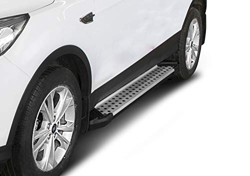 J&J AUTOMOTIVE | Advanced Rival Trittbretter, Einstiegsleisten mit Abe Passend Für Kuga 2013-2019 OEM Produkt, 1 Set Trittbretter (L+R), Alu/Silber