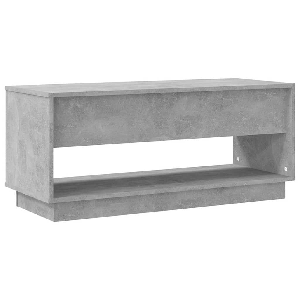 Mobile TV grigio cemento in legno, 102 x 41 x 44 cm, con 2 cassetti e scomparto aperto, per soggiorno, camera da letto, spazio e gestione dei cavi