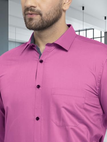 Image of Pinkmint Mens Long Sleeve Button Down Shirt for Men Collared Casual Formal Soild Shirt