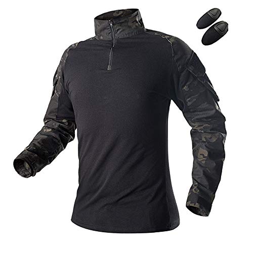 H World EU Camisa de Manga Larga Militar táctica de Caza con Coderas MCBK (S Cover