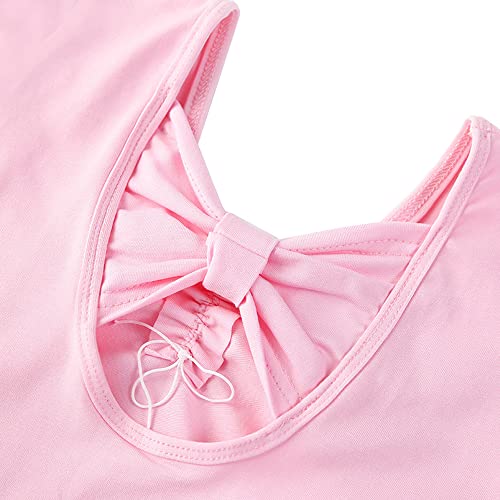 Girls Ballet Long Sleeve Leotards Hollow Back V-Neck Tutu Skirt Ballerina Dance Outfits for Toddler4