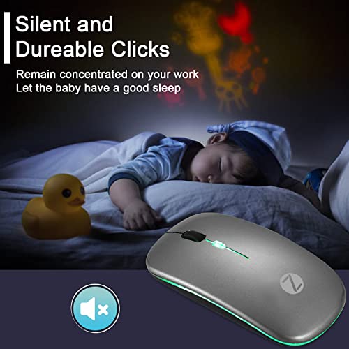 Image of Zoook Blade Wireless Mouse -Rechargeable 7 Colour mice /RGB Breathing Lights / 3 DPI Levels /Auto Shut Down /Silent Click Technology / 600 Mah Battery /Light Weight /Plug and Play (Grey)