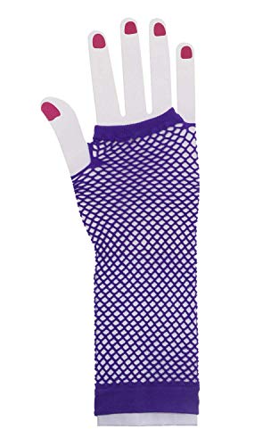 image for Penta Angel 12 Pairs Colored Nylon Long Fingerless Fishnet Gloves Elas