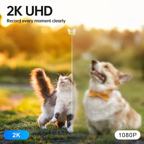 Image of 2K Home Security Camera Outdoor,360 Pan Tilt 2.4G /5G Home Surveillance Camera,WiFi Outdoor Security Cameras With Color Night Vision,Human Detection and Tracking,24 /7 Recording,Cloud & SD Card Storage