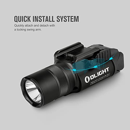Olight Baldr Pro R 1350 Lumens Magnetic Usb Rechargeable Tactical Flashlight With Green Beam And White Led Combo, Rail Mount Weaponlight Compatible With 1913 Or Gl Rail, Built-In Battery (Black) #TOP4