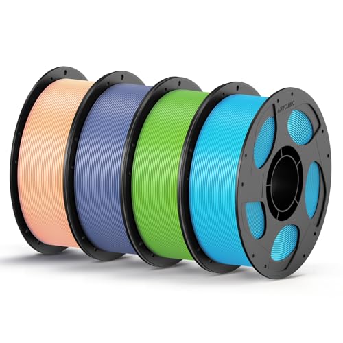 ANYCUBIC PLA Filament 1,75mm, Refill PLA und Spool Kit, 3D Drucker Filament PLA, Vakuumverpackung, Intelligente Identifikation, 4KG Pfirsichrosa & Interstellar Lila &Türkisblau & Spring Leaf Grün