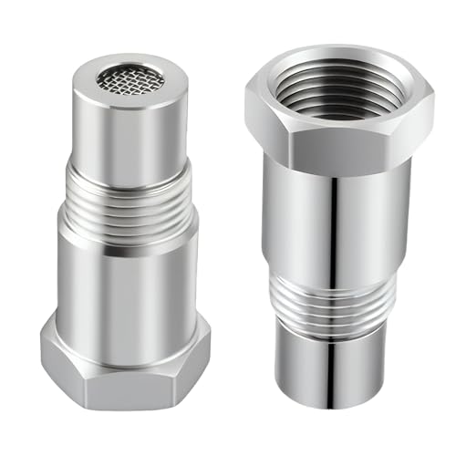 Extensor Y Adaptador Universal Para Sonda Lambda M18x1.5, 2 Piezas Con Filtro Y Mini Catalizador, Eliminador,Acero Inoxidable, Para Coches,Camiones Y Vehículos (Juego De 2 Unidades)