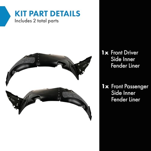 Image of TRQ Front Inner Fender Liner Set Compatible with 2014-2016 Hyundai Elantra HY1248133 HY1249133