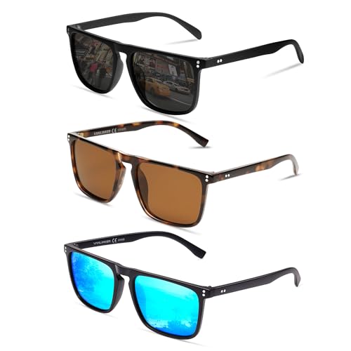 Image of VANLINKER Polarized Square Sunglasses for Men Women Dark Shades with UV Protection for Driving VL9748
