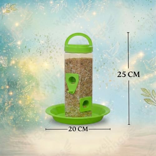 Image of Bird Feeder and Waterer Set with Hanging Brackets - 2-in-1 Wild Bird Feeding Station for Outdoors - Weatherproof Seed Dispenser & Hydration Kit for Garden, Patio & Balcony (2 Pack Food)