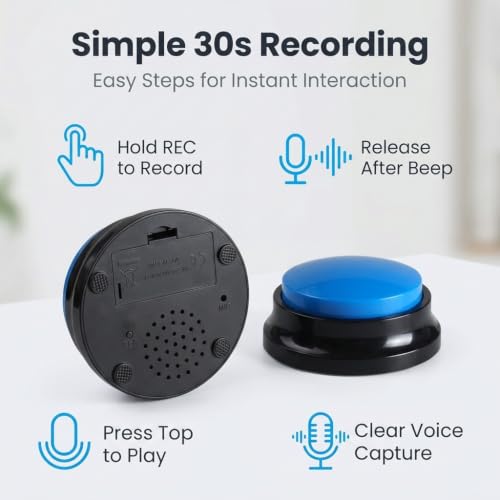 Image of Zibuyu Blue Dog Button, 30-Second Voice Recording Training Buzzer