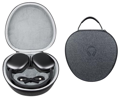 SOULWIT Headphones Smart Case with Sleep Mode for AirPods Max (USB-C/Lightning) Magnetic EVA Carrying Bag Portable and Waterproof - Space Gray