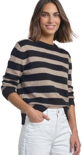 Street One Damen 3017843 Pullover mit Boat Neck und Streifen