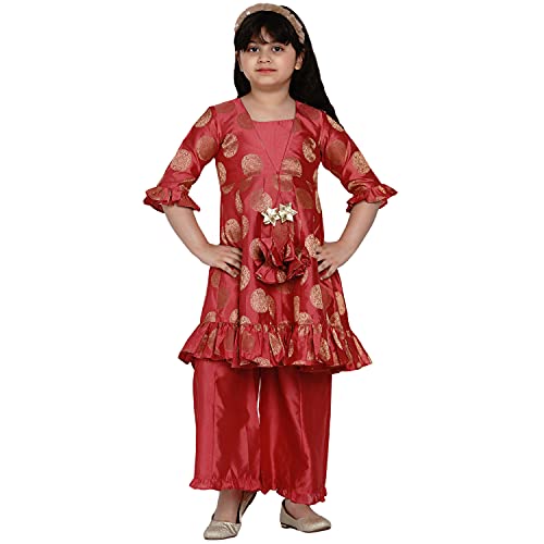 Image of Bitiya By Bhama Girl's Silk Regular Kurta Sets