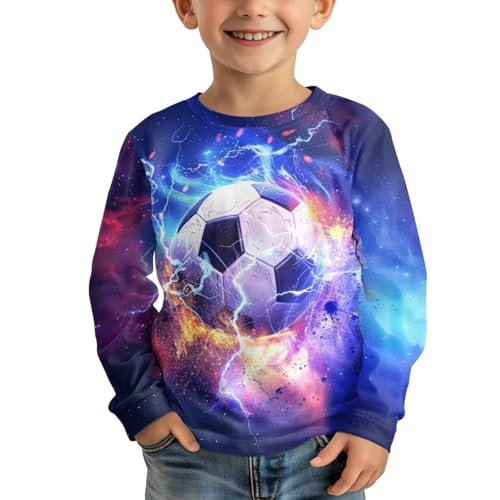 Boys Casual Long Sleeve T-Shirts Kids Fall Pullover Tops Novelty Graphic Tees Shirt Soft Spring Tshirts 3-16T