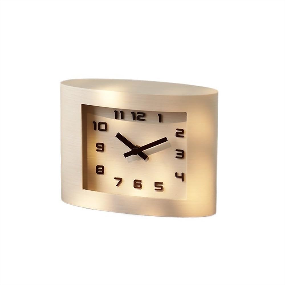 Yinj9562fg Mantel Clocks Desktop Clock Silent Table Clock Desktop Decoration Simple Desktop Clock, for Living Room Bedrooms Office Kitchen Indoor Mantlepiece Clock(White)