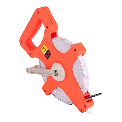 HOLIDYOYO 50M Portable Engineering Measurement Ruler Durable Wear Resistant Tape with Metric and Scales Idling Design for Construction and Building