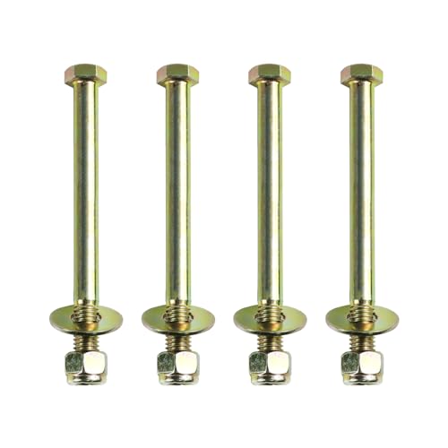 Image of 1 /2 inch x 6 inch Hex Head Bolt by Color Galvanization with Nylon Lock nut and Large Size Washer Assortment Kit,Alloy Steel,Grade 5.(4pcs Pack)