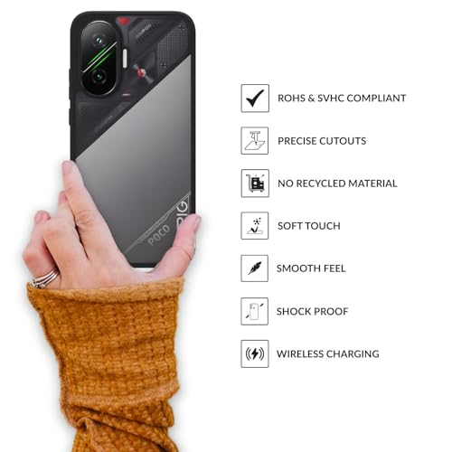 Image of SPRIG Compatible with Poco F7 EdgeTone Back Cover Drop Tested Shock Proof Mobile Case for Men, Women, Boys and Girls with Camera Protection (Black Transparent)