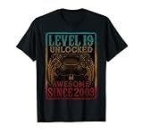Photo Gallery level 19 unlocked awesome since 2003 19th birthday gaming maglietta