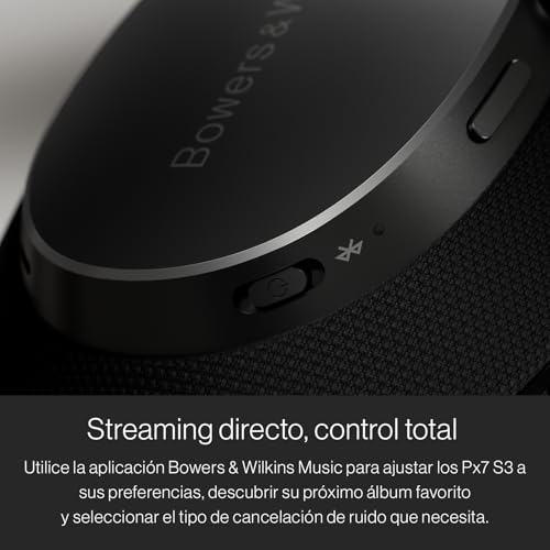 Miniatura 6 de Bowers & Wilkins Px7 S3 Auriculares Over-Ear Bluetooth, Cancelación de Ruido, Sonido Hi-Res, aptX Lossless, 30h Reproducción, 8 Micrófonos, Carga Rápida - Negro Antracita