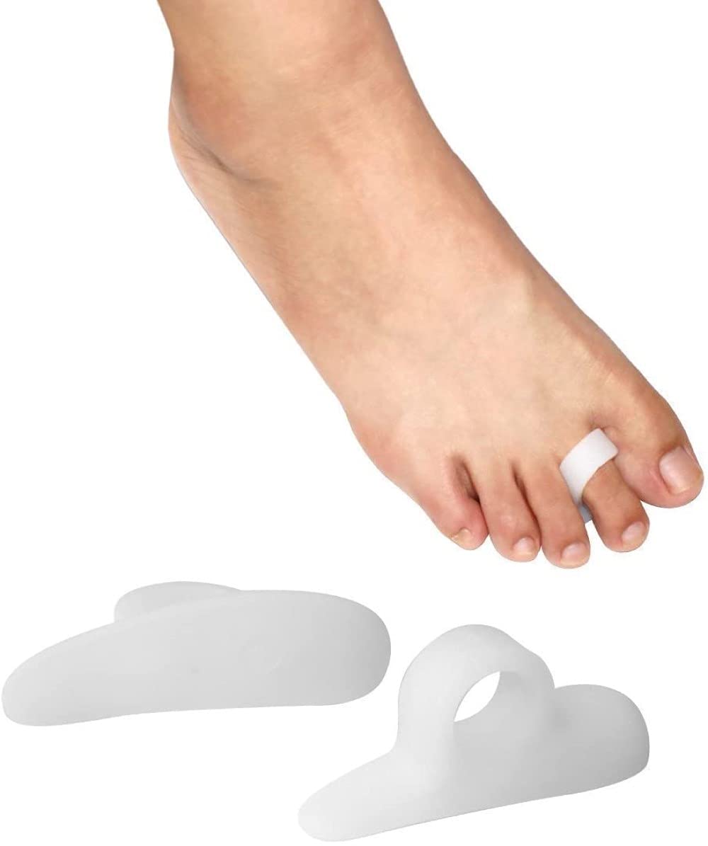 pedimend 2 Paar Hammer Claw Crooked Mallet Zehen Requisiten | Silikon Gel Zehen Orthotics schwarz Pads | unter Fuß Support Straightener Corrector | entzündeten Fußballen Hühneraugen