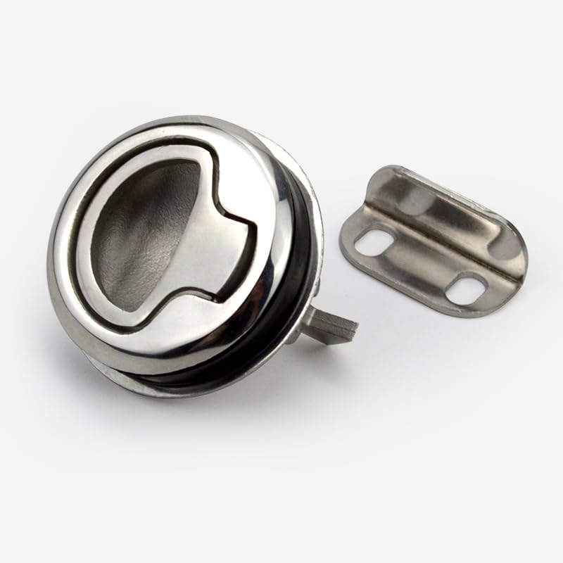 Panel Lock Stainless Steel Flush Pull Slam Latch Furniture Handle Lock Bathroom Door Gadget 61.5MM 1Pcs(739-2)