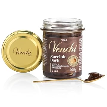 Venchi - Crema Spalmabile Fondente e Nocciole Piemonte IGP, 200 g - Senza Glutine - Vegano