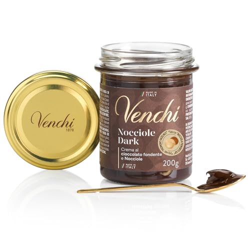 Immagine prodotto: Venchi - Crema Spalmabile Fondente e Nocciole Piemonte IGP, 200 g - Senza Glutine - Vegano