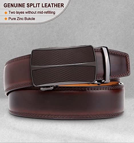 Image of Men's Belt,Bulliant Leather Adjustable Belt for Men Dress Casual 1 3 /8,Trim to Fit