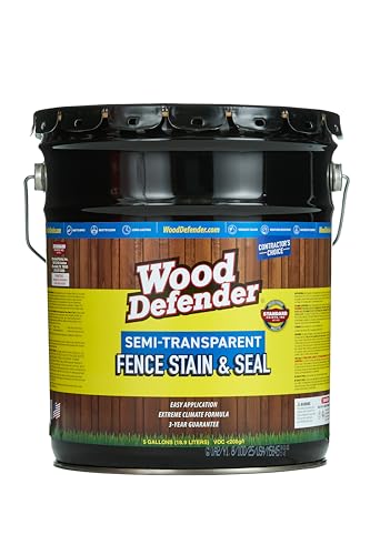 Wood Defender - Semi-Transparent Fence Stain - Black -...
