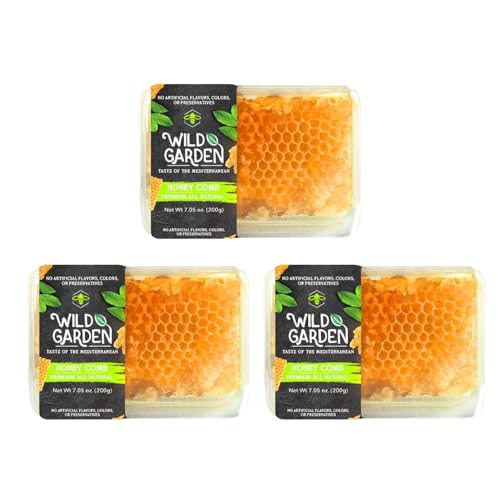 Wild Garden 100% Pure Bee Honeycomb 7.05 Oz - No Additives, ...
