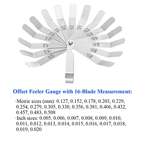 image for ZUZUAN 1 Pack Feeler Gauge with 32-Blade and 1 Pack Offset Feeler Gaug