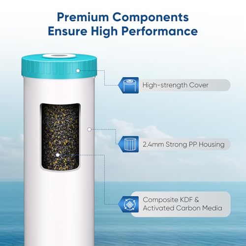 Filtro de agua de 3 etapas para eliminar sedimentos y cloro 4
