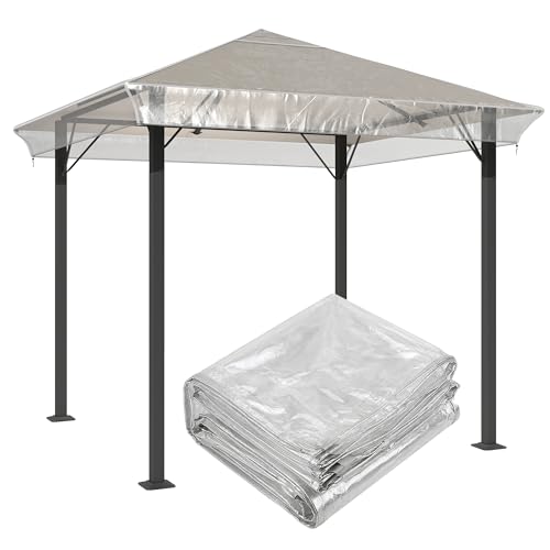 Outsunny 2 x 2 (m) Gazebo Protective Cover Waterproof Transparent Gazebo Replacement Canopy Cover Top for Canopy and Tent