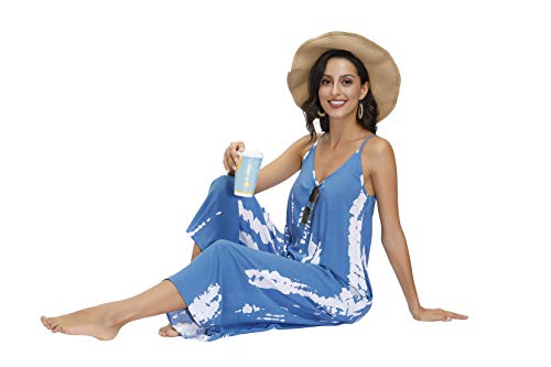 Image of BUENOS NINOS Women's V Neck Floral Maxi Dress Boho Printed Adjustable Spaghetti Strap Ethnic Beach Long Dress with Pockets
