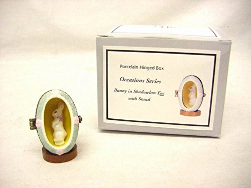 Easter Bunny in Egg Shadow Box PHB Porcelain Hinged Box Midwest Cannon Falls