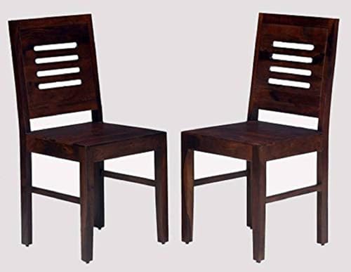 Image of Multipurpose Dining Chair Set | Contemporary Style | Set of 2 Dining Chairs | Solid Sheesham Wood | Mahogany Finish | Durable & Termite Free