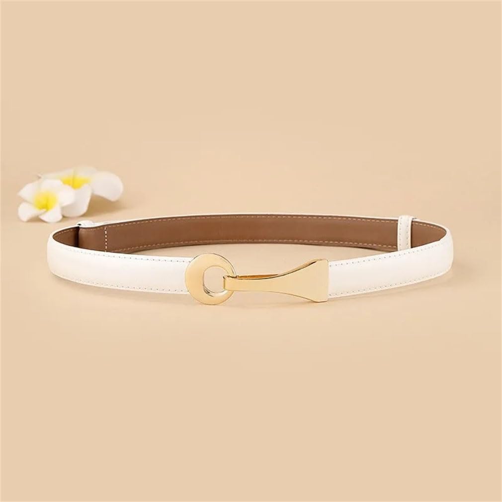 Women's Thin Leather Belt For Dress Solid Color Cowskin Belts For Women