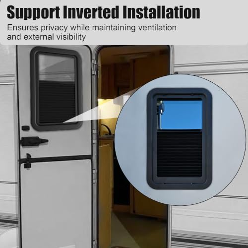 Image of RV Door Window Shade, 12 x 21 Inch, for Lippert Thin Shade Doors | Upgrade Light Blocking Fabric,Smooth & Easy to Pull