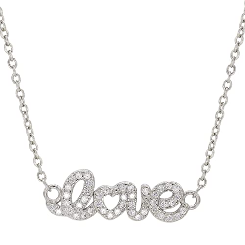 LIHELEI Collier de Lettres LOVE pour Femmes, Brillants Zircons Cubiques AAA Collier pour Anniversaire Noël Saint-Valentin Cadeau pour Elle Femme Amie Boîte...