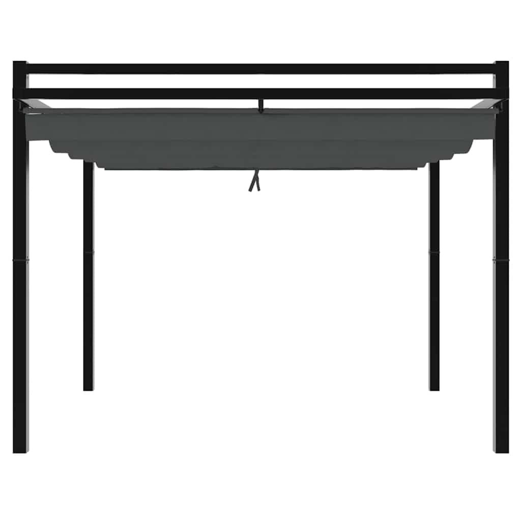 Pergola avec Toit Rétractable, Pergola Tonnelle de Jardin Extérieur Anthracite 3x3 m Aluminium