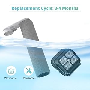 Jonr replacement brush roller sponge filter set for jonr ed12 wet dry vacuum replacement parts accessory kit 1 roller brush2 filters  urban country home decor