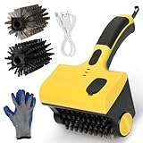 Electric Grill Brush, Grill Cleaner with 2 Brushs, Cordless Rechargeable Safe Grill Accessories for Porcelain/Weber Gas/Charcoal Grill - Gifts for Grill Wizard/Men/Da
