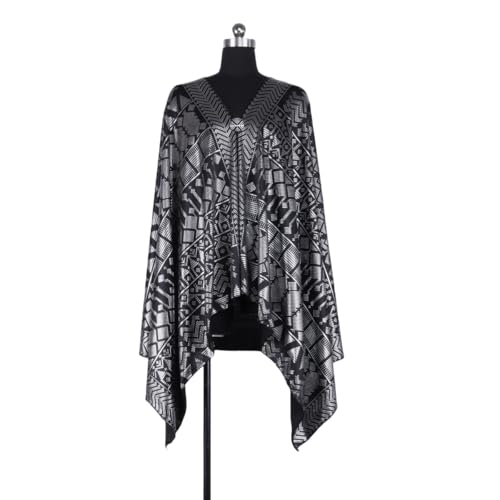 Gorgeous 1920s Vintage Style Faux Assuit Foil print Milk Fiber woman elastic Scarf Shawl Bandana