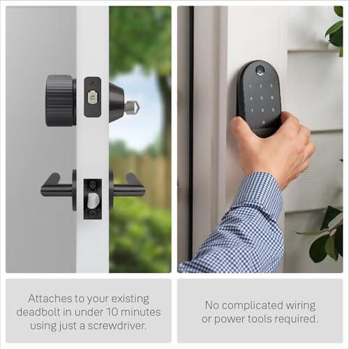 Image of Yale|August Wi-Fi Smart Lock with Keypad, Black | Keyless Entry, Touch Digital Keypad, Fingerprint Scanner, AUG-SL05-K04-G01
